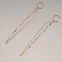 2 unids/par decoración de oreja auriculares cadenas antipérdida Clip de oreja perla cadenas para auriculares pentagrama joyería auriculares Clip de cadena - details 12