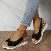 Nuevas sandalias casuales de cuña con lazo de cuerda de cáñamo de gran tamaño para mujer - details 13