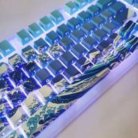 Perfil de teclas Kanagawa con temática superior/lateral impresa RGB retroiluminada Dye Sub PBT para teclado Cherry MX Swtches, 125 teclas - details 2