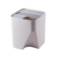 Cubo de basura de separación seca y húmeda para el hogar, papelera de reciclaje clasificada de apilado creativo para cocina - details 3