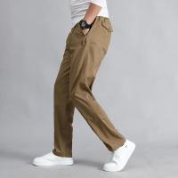 Ropa de hombre Pantalones Lápiz Cargo Color sólido Bolsillos Elástico Cintura alta Casual Moda Primavera Otoño Pantalones vintage - details 2