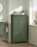 Mueble de Baño, Armario de Baño, Armario de Cocina, Armario Almacenaje con 4 Puertas, Estantes Regulables, 30 x 60 x 110 cm, Blanco - details 12