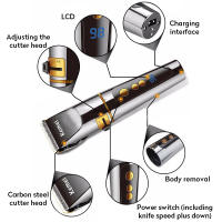 Kemei-recortadora eléctrica recargable profesional, batería de litio, cabezal de acero al carbono, cortadora de pelo lavable, KM-9160 - details 6