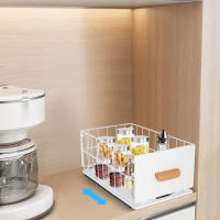Cajón telescópico extensible, organizador de armarios, 40x24x18 cm, No requiere perforación ni clavado, para armarios de cocina - details 1