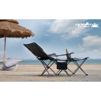 Silla de Camping Plegable con Respaldo Ajustable y reposapiés