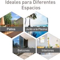 Conjunto de 2 Sillas Plegables para Exterior con Reposabrazos Sillas para Balcón Jardín Terraza Metal Texteline Carga 110kg 58x64x94 cm Gris - details 4