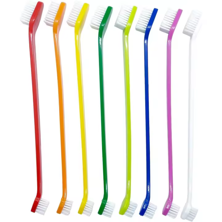 Juego de 8 cepillos de dientes para perros: cepillos de higiene dental de doble cabeza para perros pequeños y grandes, limpieza fácil de dientes y cuidado dental, cepillos de dientes para perros pequeños y grandes, gatos y la mayoría de las mascotas - 1