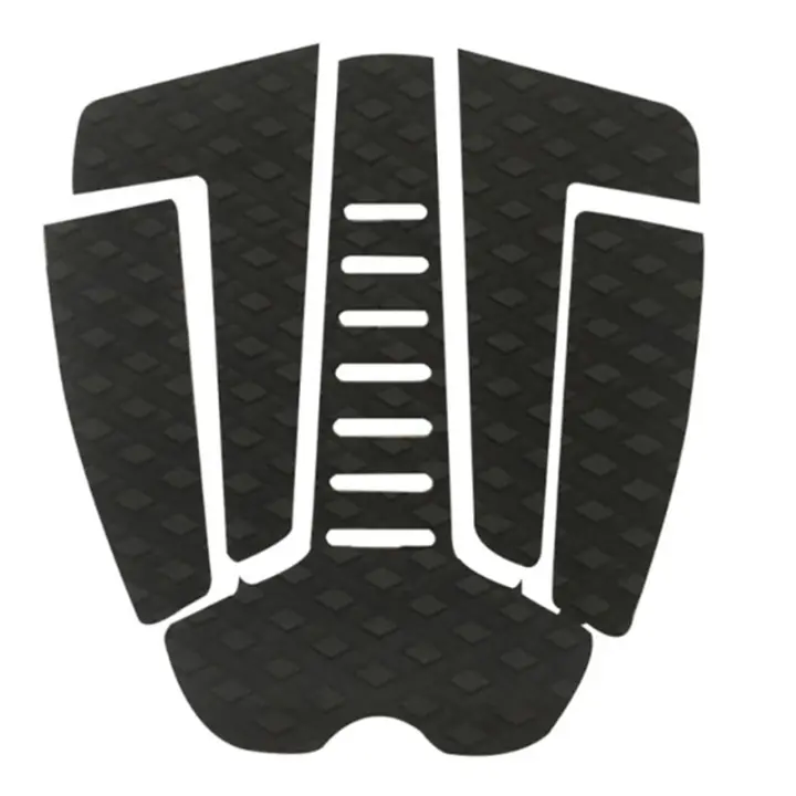 Almohadilla de tracción para tabla de Surf, adhesivo antideslizante, EVA Grip, almohadillas traseras para cubierta de Surf, cinco piezas, negro con agujeros - 1