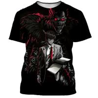 Camiseta con estampado 3D de Anime japonés Death Note para hombre, camiseta informal de talla grande con movimiento Haruku Street Hip Hop, transpirable de secado rápido - details 3