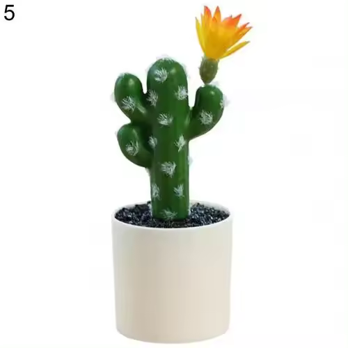 Mini bonsái Premium Cactus en maceta adornos plantas artificiales ligeras - 1