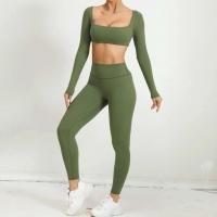 Nuevo TRE de 2 piezas, pantalones cortos deportivos, conjunto de body, ropa deportiva para mujer, traje de yoga para fortalecimiento de gimnasio - details 12