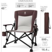Silla de Camping Plegable 230KG Cargable Silla Plegable 62cm Anchura de Asiento con Bolsillo Lateral y Portavasos Silla Plegable de Gran Tamaño para Camping Exterior Balcón Jardín - details 31