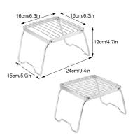 Parrilla de Camping Plegable de Acero Inoxidable Combinación Portátil de Fuego de Bonfire y Estufa de Madera para Exteriores - details 19