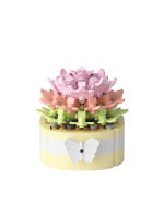 Micro particle building block simulation succulent small potted plant bouquet ornaments for children's assembled building block - details 9