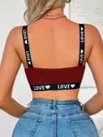 EasyFave Sujetador de punto con forma de corazón y letras para mujer - details 16