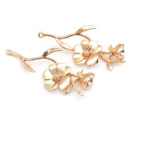4 Uds. Colgantes de flores de latón de Color platino, suministros para hacer joyas de alta calidad, collar, pendientes, accesorios para mujer - details 11