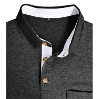 Camiseta Polo Básica de Manga Larga con Solapa para Hombre - details 12