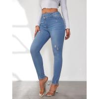 Vaqueros de cintura alta para mujer, corte ajustado, moda única 2025 - details 2