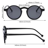 Gafas de sol redondas (unisex), gafas de sol neutras, montura pequeña, estilo retro, UV400, 1 pieza - details 0