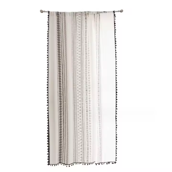 Cortinas semitransparentes texturizadas de linóleo para sala de estar y dormitorio - 1
