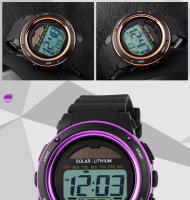 Reloj de Pulsera Deportivo al Aire Libre SKMEI para Hombres Correa de PU Solar Cronógrafo Alarma 5Bar Impermeable Digital Reloj Hombre 1096 con Material de Banda de Cuero Vegetal - details 15