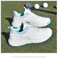 Zapatos de golf, zapatos de golf de pareja con botón giratorio impermeables para hombres y mujeres, zapatos deportivos casuales. - details 9