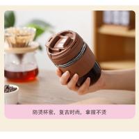 Taza de beber doble de vidrio, taza de café para niñas de verano de alto valor, taza de leche con aislamiento de mano linda portátil - details 6