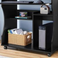 Mesa Escritorio con Ruedas Mesa de Oficina con Bandeja Extraíble 80x48x76 cm Escritorio Ordenador con Cajones para PC Impresora Despacho Estudio Blanco - details 7