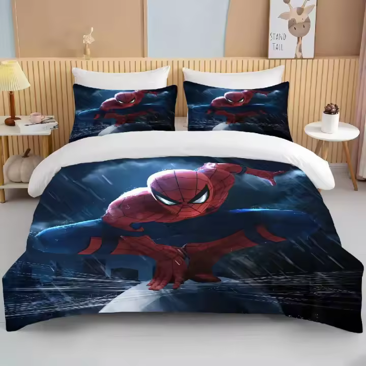 Juego de Ropa de Cama de Spider Man en 10 Tamaños Funda de Edredón de Anime de Lujo - 1