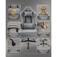 Silla de Juego Ergonómica Oficina con Soporte Lumbar Masaje y Reposapiés Extraible - details 17