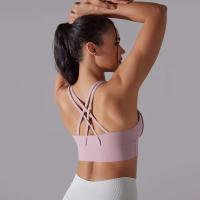 Hamidou-Sujetador de Yoga con espalda cruzada para mujer, ropa interior deportiva absorbente de golpes, correas de hombro cruzadas, Top corto de Fitness, deportes a prueba de golpes - details 18