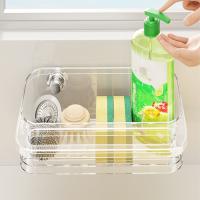Escurridor de fregadero de cocina sin perforaciones, soporte para esponja con ventosa montada en la pared, impermeable, ahorro de espacio, organización de cocina a prueba de polvo - details 4