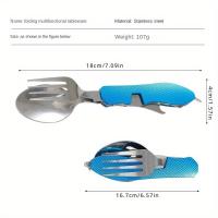 Spork multifuncional, cuchillo plegable desmontable, tenedor y cuchara, cómodas villas al aire libre, adecuado para acampar - details 2