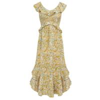 Elegante Vestido Maxi de Chiffon para Mujer GK Cuello en V sin Mangas, Estampado Transpirable, Clásico - details 25