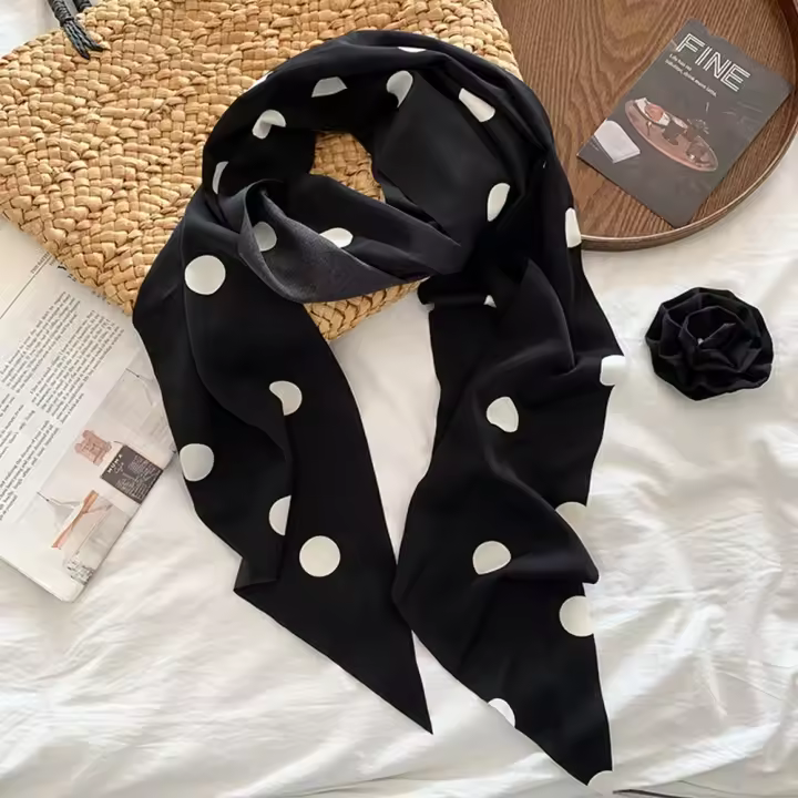 Pajaritas, bufanda larga de seda, pañuelo para el cuello, decoración, bufanda con flores rosas, colocación, accesorios de ropa, envoltura - 1