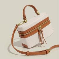 Mochila de Lujo Leten Bolsa de Almuerzo Retro de Lona Spliced Bolsa Cruzada Portátil para Mujeres - details 11
