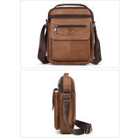 HUMERPAUL Bolso de hombro de cuero genuino para hombre, gran capacidad, multifuncional para viajes cortos, estilo informal - details 4