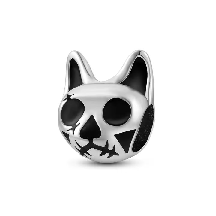 Colgante y esqueleto de castillo de bruja de Halloween, cuentas de calavera compatibles con pulsera original, collar, regalo de joyería de plata - 1