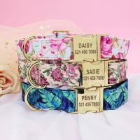 Conjunto Collar perro personalizado, collares nailon perro, correa caminar con estampado Floral mascotas, etiqueta de - details 4