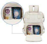 Bolsa de pañales,Mochila portabebés,Bolsa impermeable de almacenamiento,Bolsa de maternidad para viajes al aire libre,Productos para bebés,2 capas,Mochila de nylon gris - details 13