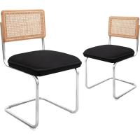 Pack de 2 Comedor Tapizadas, Sillas de Cocina Modernas con Patas de Metal, Gran Estabilidad y Capacidad de Carga, Blanco, Ratán, Vellón, Espuma - details 18