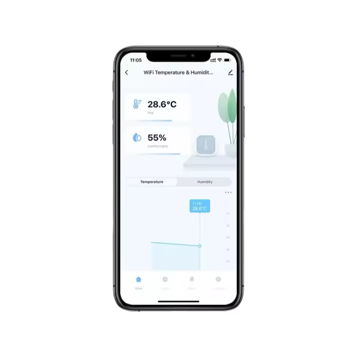 Sensor De Temperatura Y Humedad WIFI Interior Con Pantalla LCD Iluminada Soporte Alexa Google Tuya Smart Higrómetro Termómetro - 1