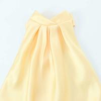 Vestido de verano novedoso con temperamento de color sólido con colgante de cuello con nudo y textura sin espalda para mujer - details 4