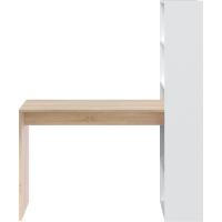 Escritorio con Estanteria Reversible, Mesa de Ordenador, Blanco Artik y Roble Canadiense, Modelo Duplo, Medidas: 120 cm (Ancho) x 53 cm (Fondo) x 144 cm (Alto) - details 6