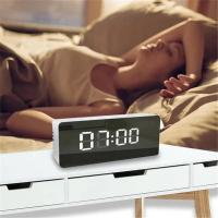 Reloj despertador Digital con función de atenuación de temperatura para dormitorio, oficina, batería de viaje y espejo LED alimentado por USB - details 4