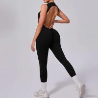 Conjunto de gimnasio de una pieza, ropa de yoga, traje deportivo, pellets Fiess, trajes de entrenamiento elásticos para mujer - details 27