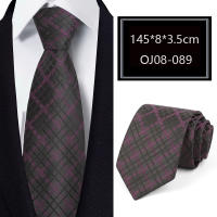 Corbata De Lienzo Clásica Para Hombre 56 Colores Floral Rayada 8cm Jacquard Para Negocios Bodas Y Fiestas Moda Adulto Material Poliéster - details 5