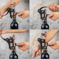 Set Sommelier Premium 9 Piezas Juego de accesorios para abridor de vino - Estuche Madera Vintage con Ajedrez, Accesorios Bronce Antiguo, Incluye Tirabuzón Doble + Dosificador Águila, Ideal para Regalos y Coleccionistas de Vino（Termómetro no incluido） - details 3