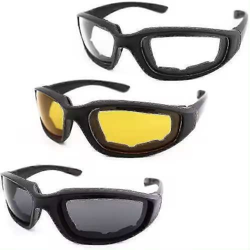 3 pares de gafas antiultravioleta en gafas de sol para motocicleta a prueba de viento - 1