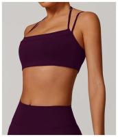 Sujetador de Yoga suave con espalda de belleza para mujer, entrenamiento de gimnasio, deportes de secado rápido, Top elástico con doble hombro y cuello, ropa interior para correr y Fitness al aire libre - details 30
